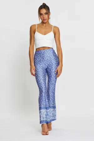 Boho Print Pants Flare Leg Urban Fit