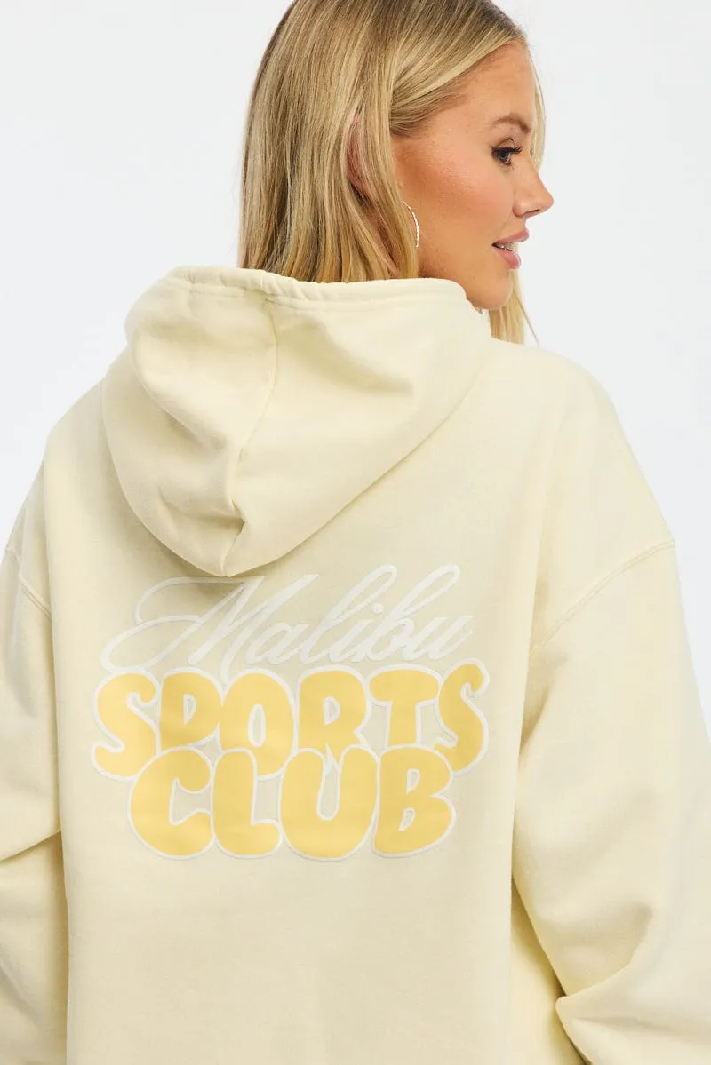 Yellow Graphic Hoodie Long Sleeve Cozy Protection