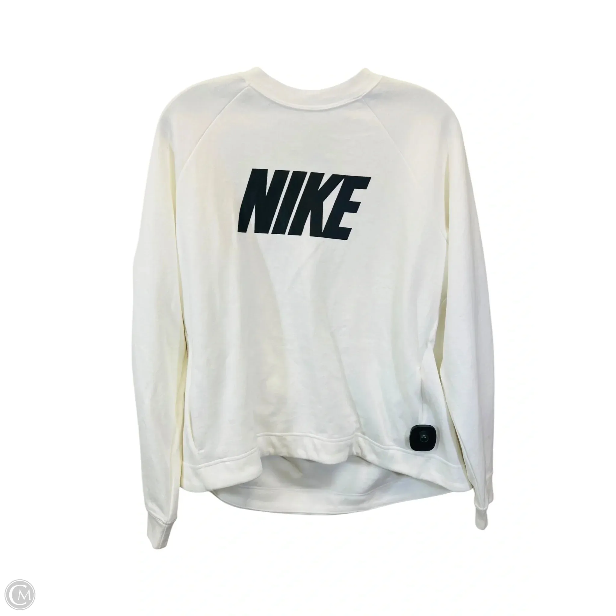 Smile Ease FlexibleCollar Athletic Sweatshirt Crewneck By Nike In Black & White, Size: L