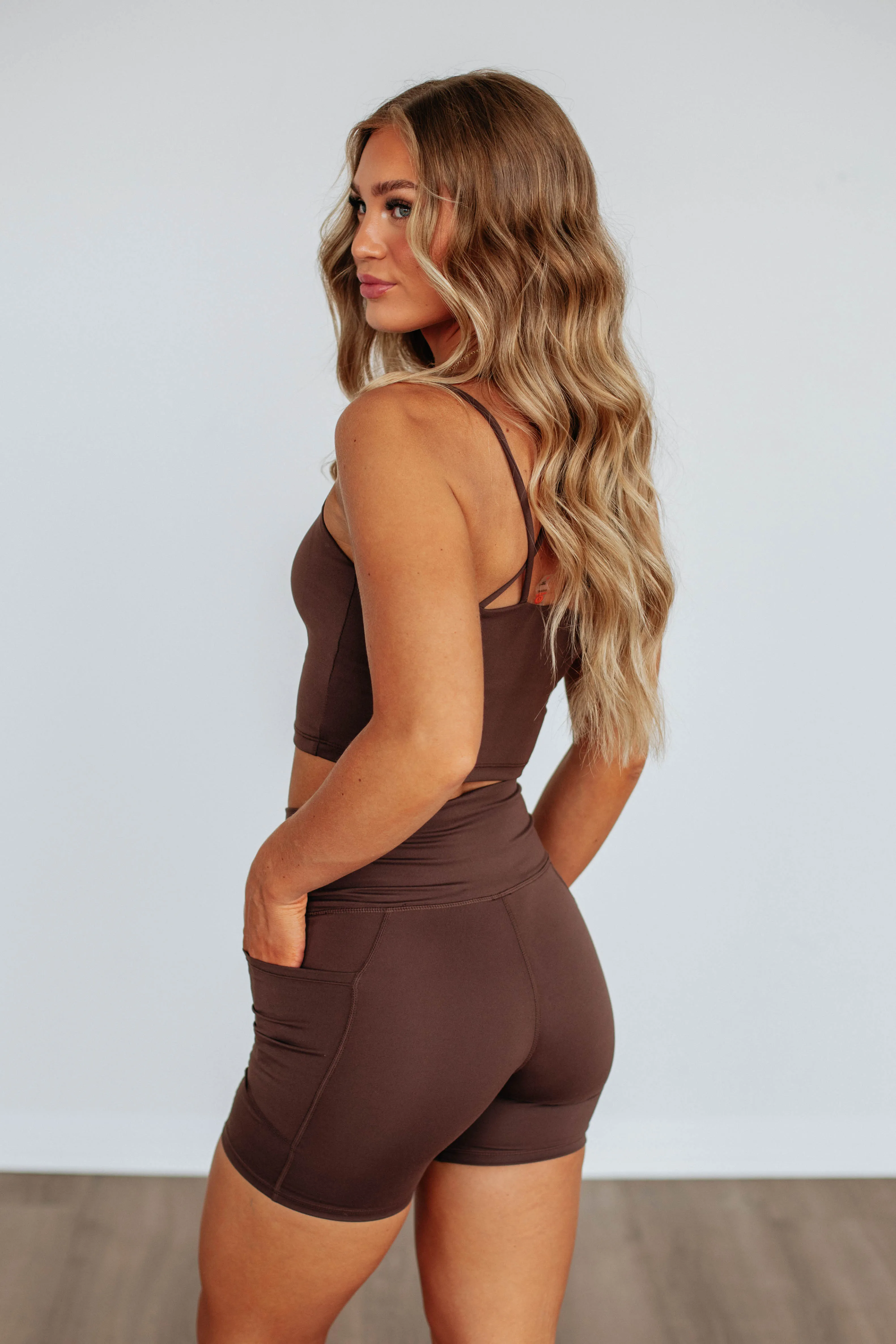 Tayten Biker Shorts - Espresso WrinkleFreeFabric