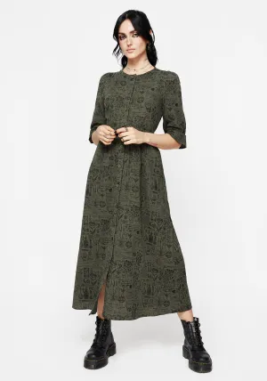 Ice Bloom Taddea Cotton Button Up Midaxi Dress