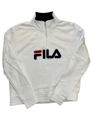 Athletic Sweatshirt Collar By Fila In White, Size:Xl Sporty Style Shimmer Core