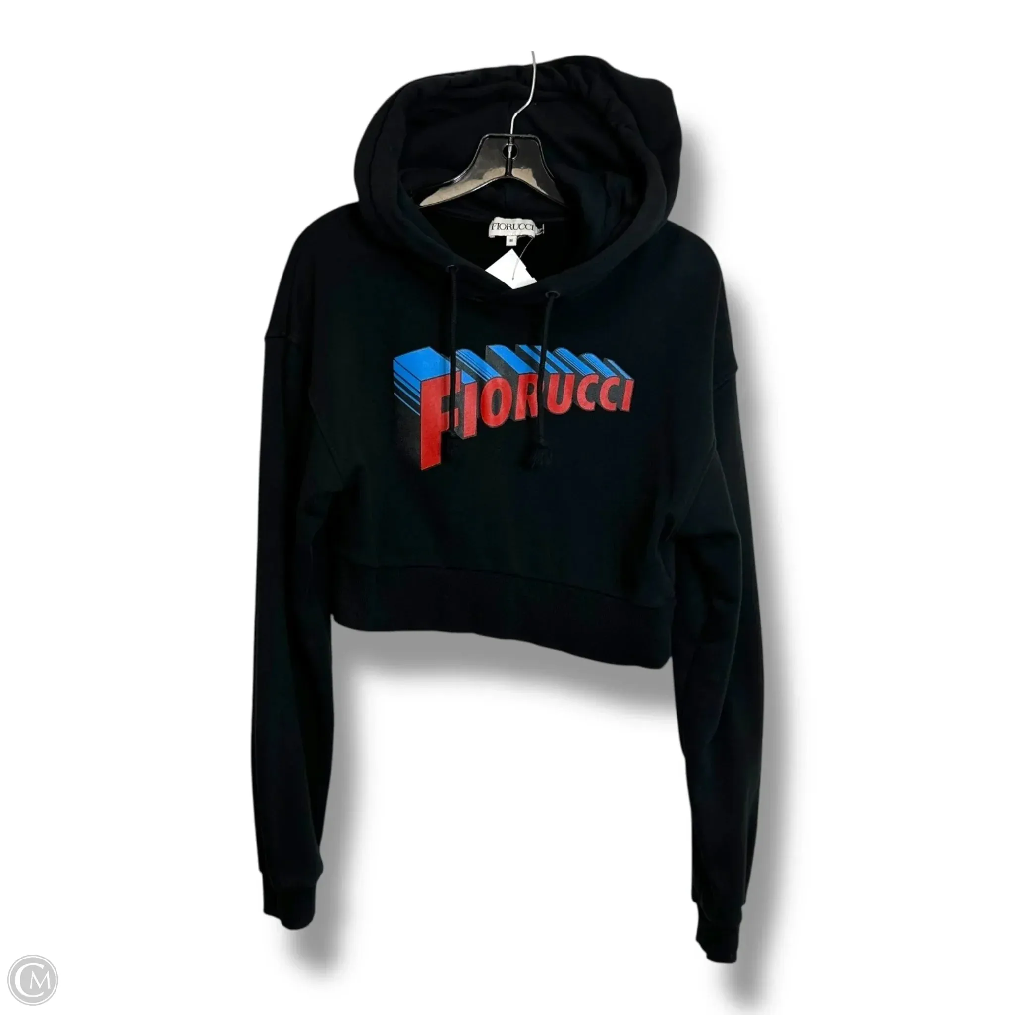 Cropped Sweatshirt Hoodie By FIORUCCI In Black, Size: M Metro Mode Quick Wear