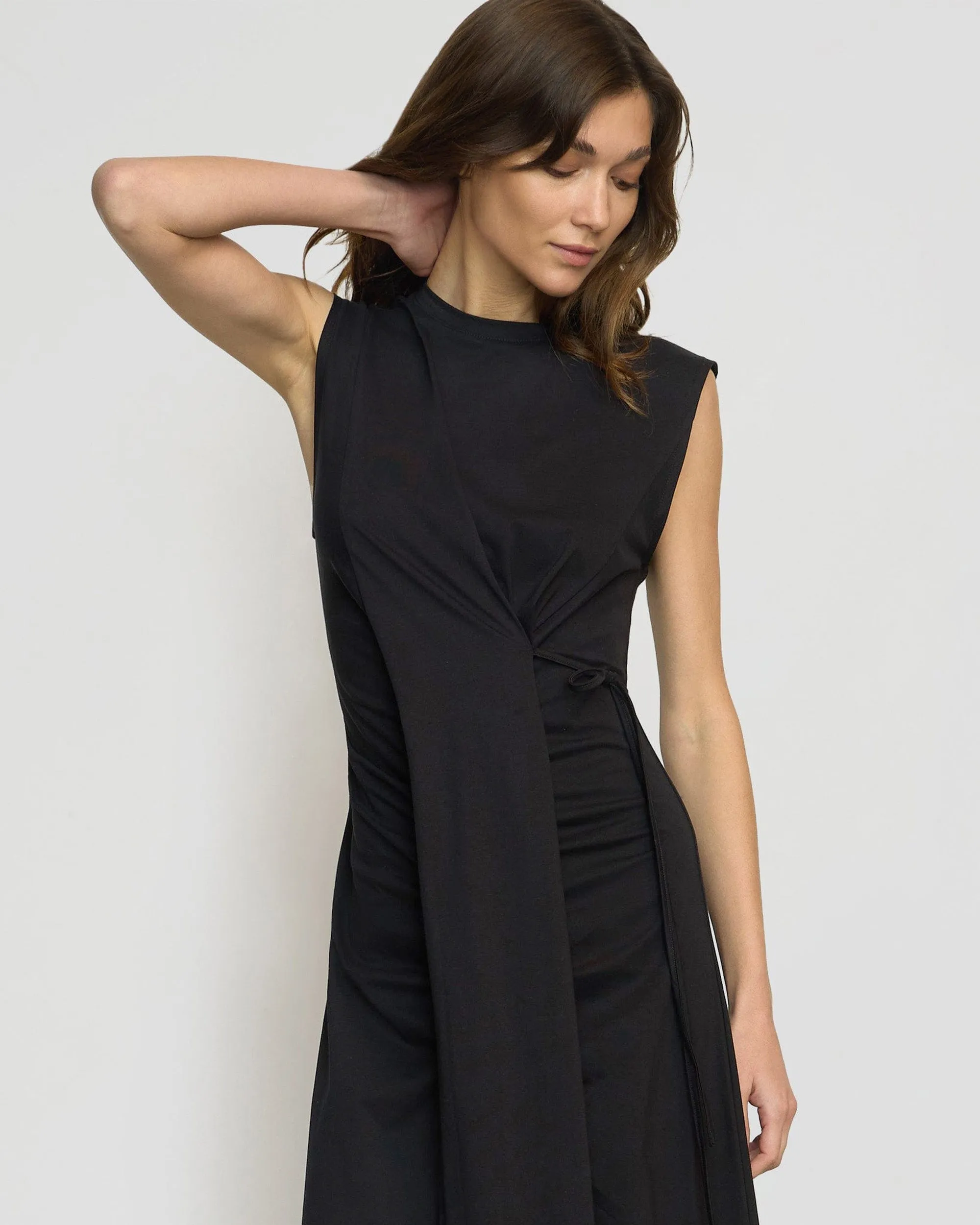 Agnes Twist-Drape Jersey Dress Breezy Fit