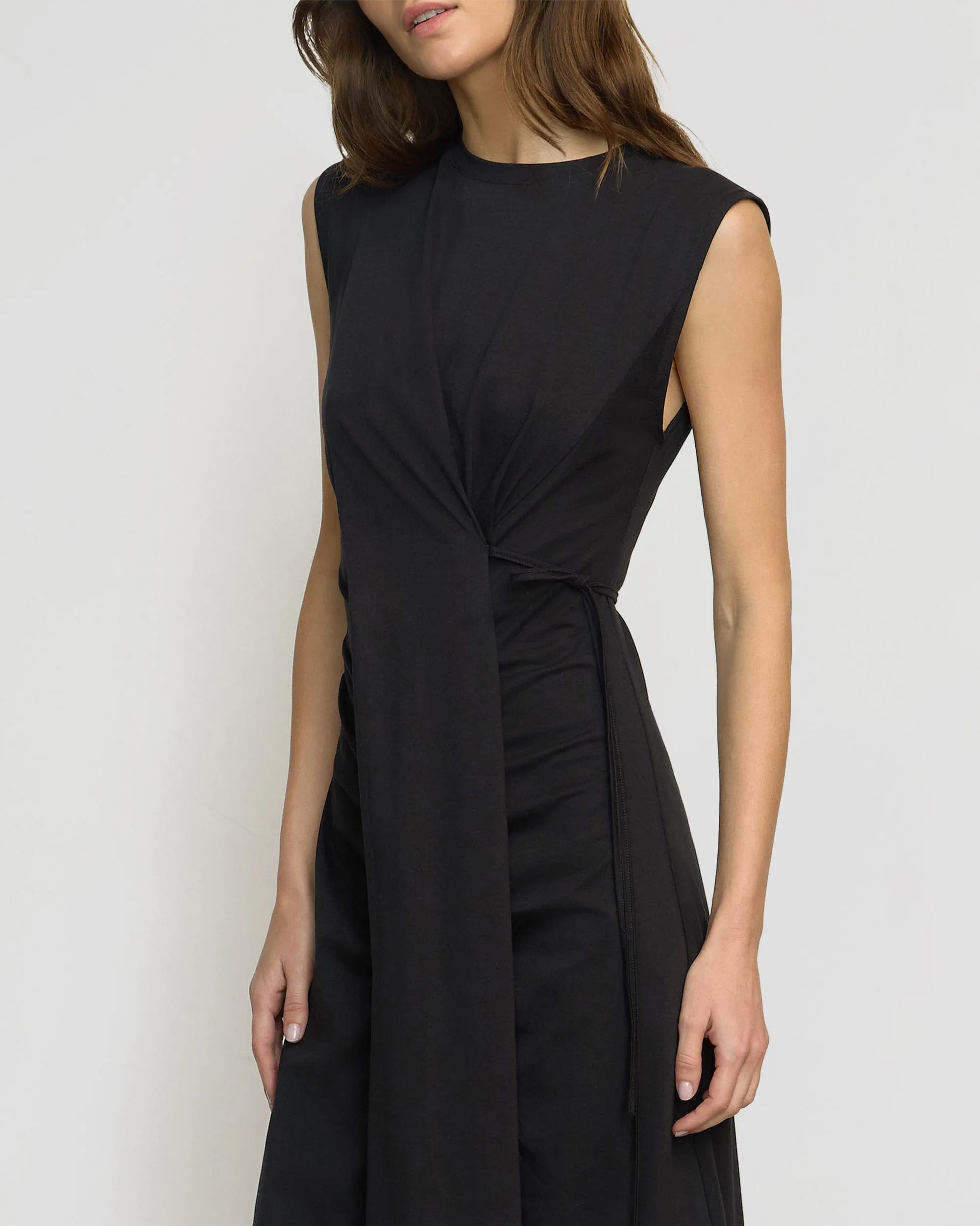 Agnes Twist-Drape Jersey Dress FlexibleCollarDesign