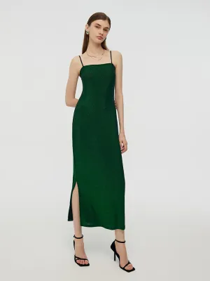 Glitter Women Party Slip Maxi Dress With Detachable Spaghetti Strap StainResistant Fabric Virtual Mode