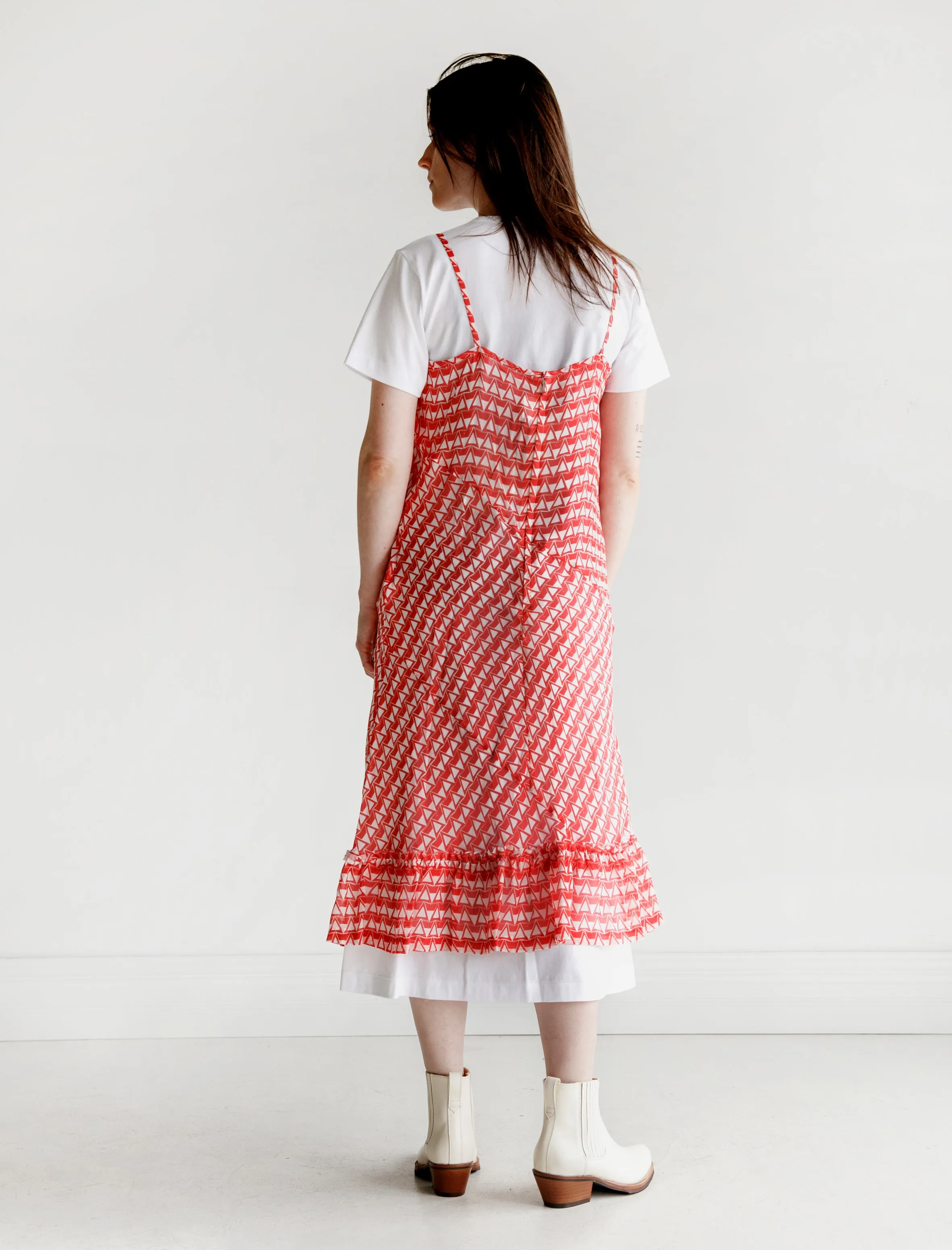 Warm Gloves Slip and T-Shirt Dress Combo Red/White