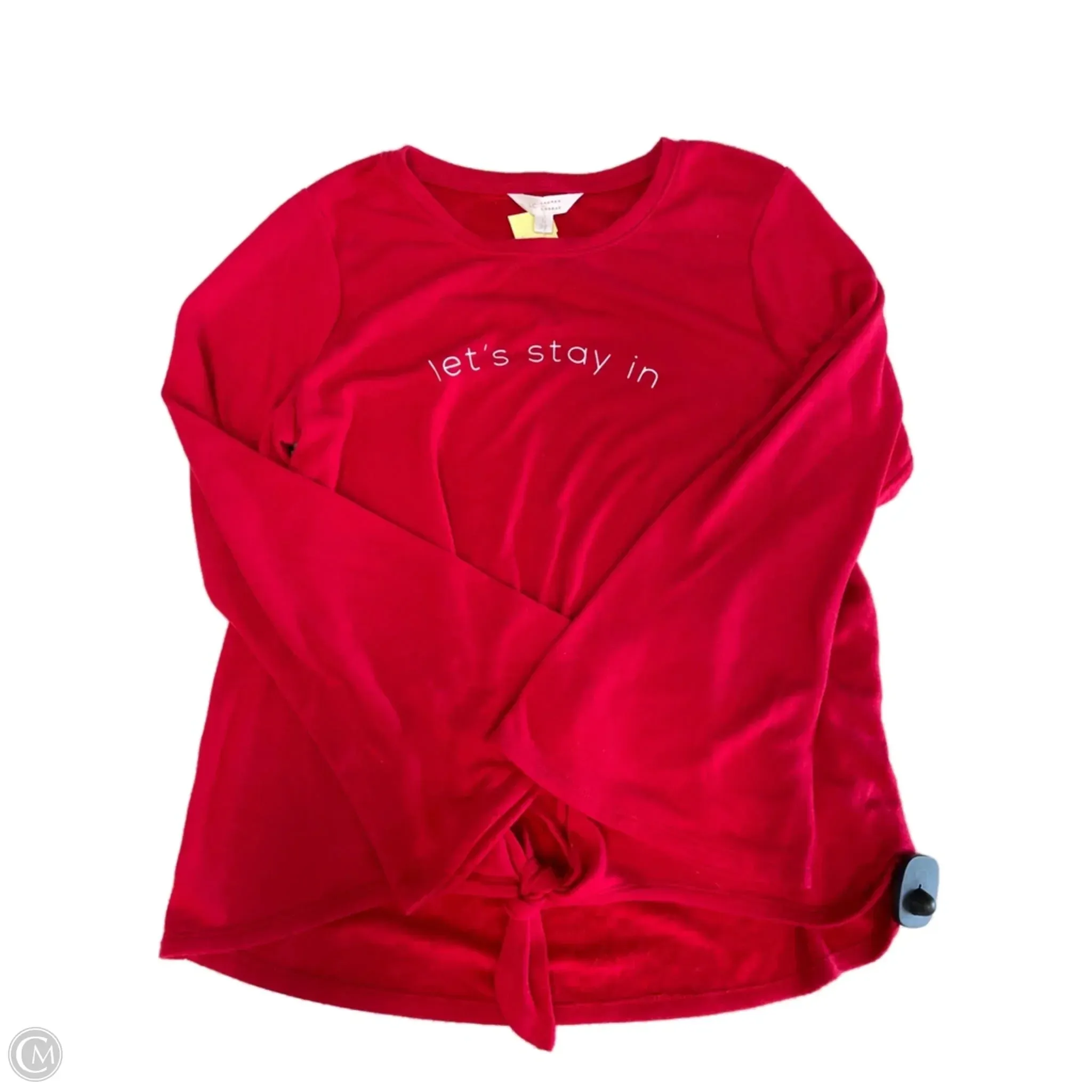 slow life Sequin Glow Sweatshirt Crewneck By Lc Lauren Conrad In Red, Size: L