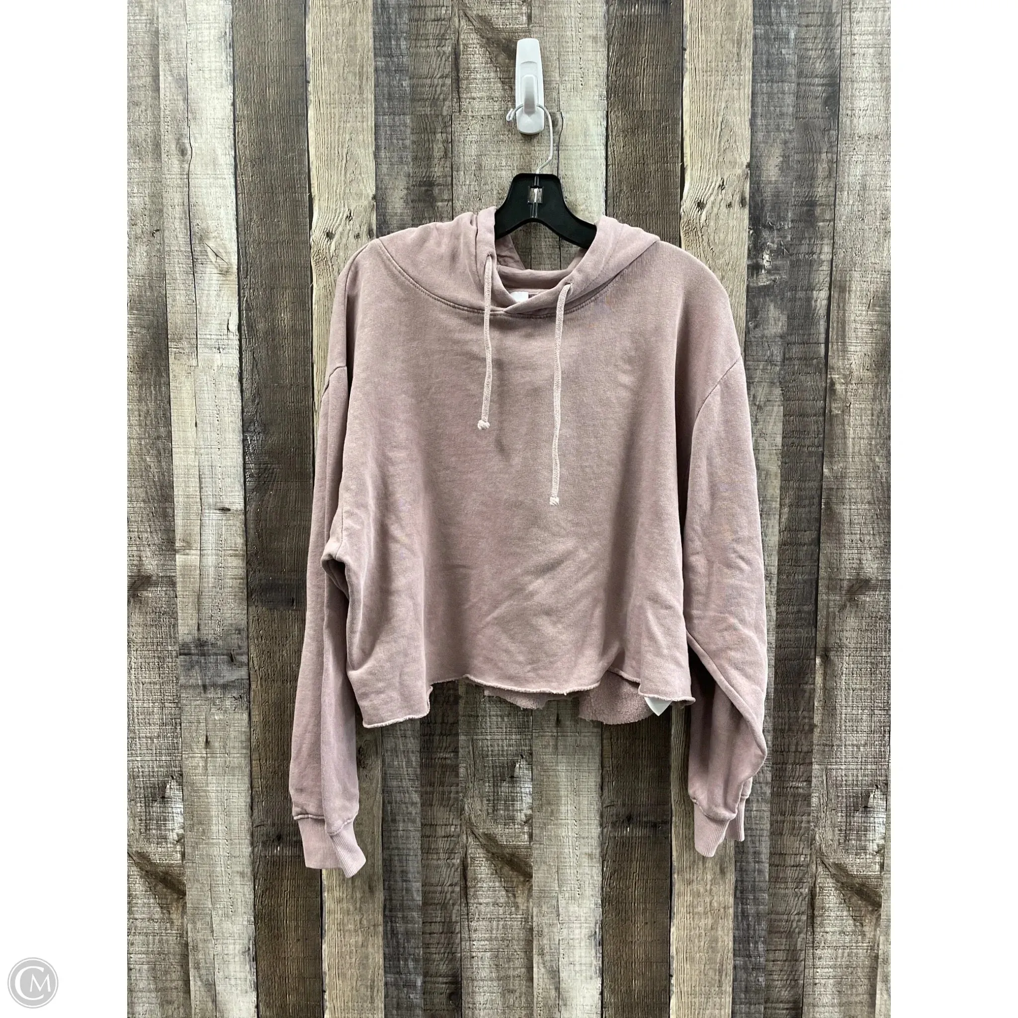 Casual Look Sweatshirt Hoodie By Cme In Mauve, Size: M