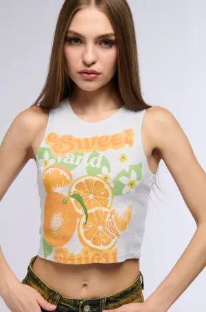 Friction Reducing Lining SWEET AND JUICY GRAPHIC TANK TOP