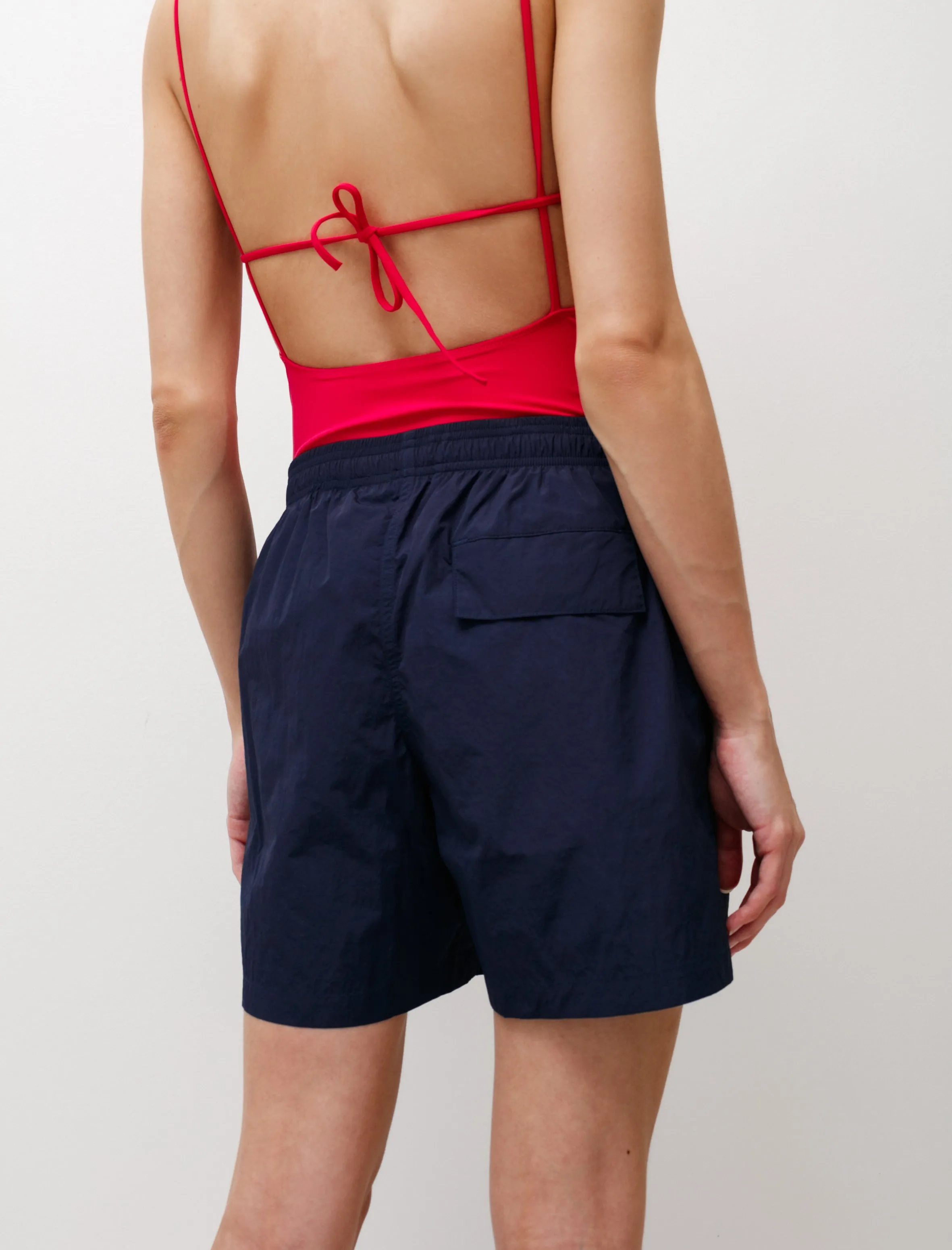 Mid Length Swim Shorts Navy Dual Zone Ventilation