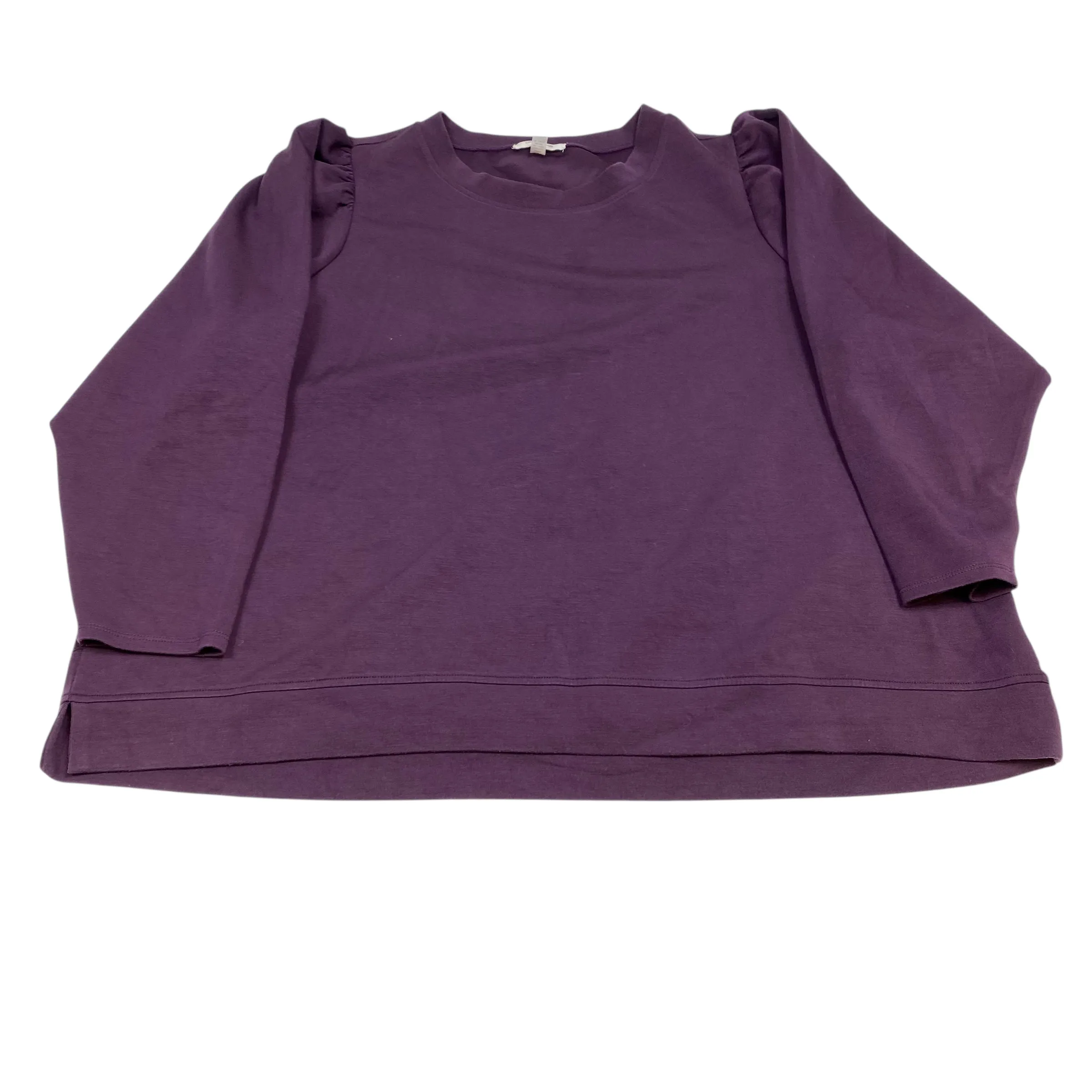 FlexibleCuff Sweatshirt Crewneck By Cable And Gauge In Purple, Size:3X