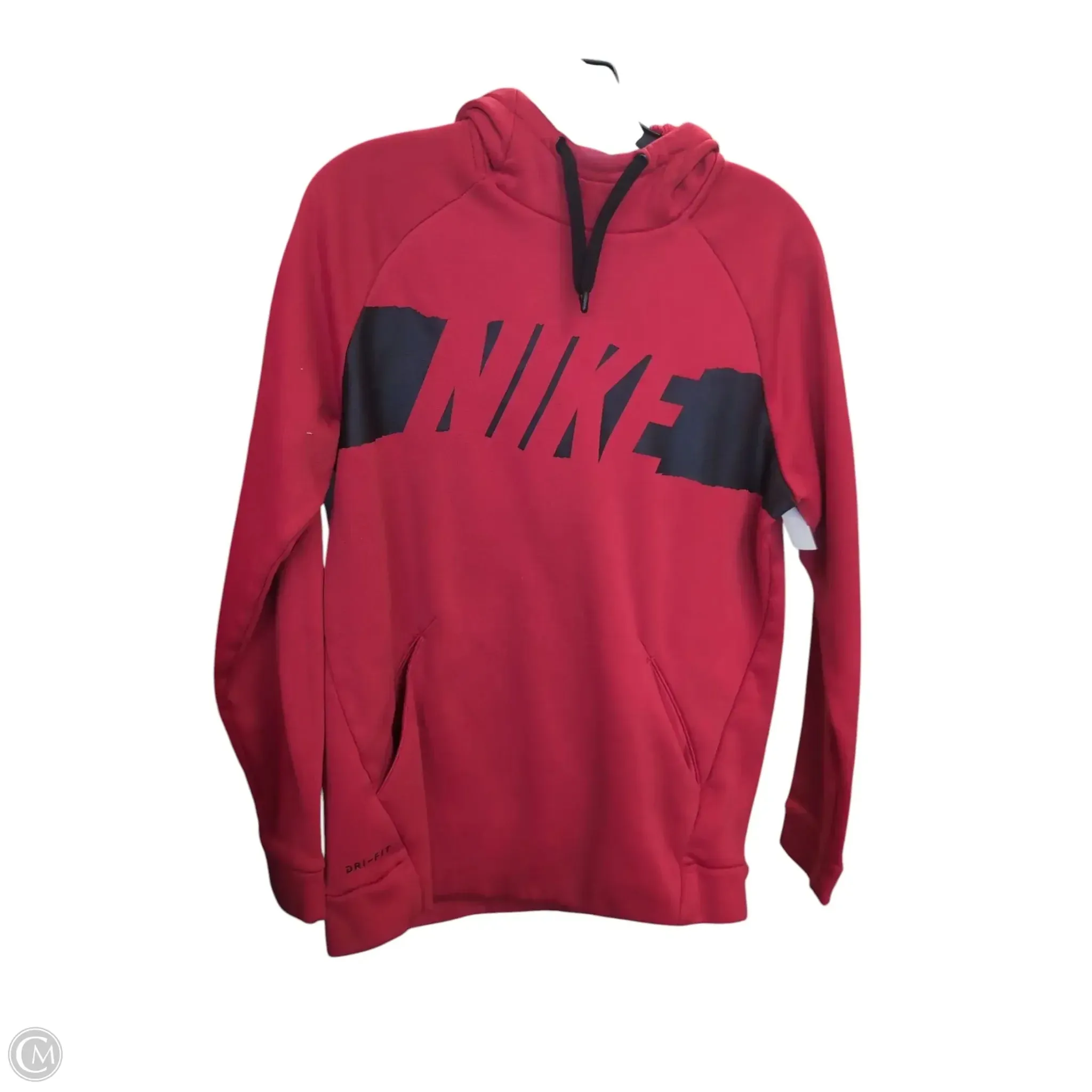 Sweatshirt Hoodie By Nike Apparel In Black & Red, Size: S SweatAbsorbentLining