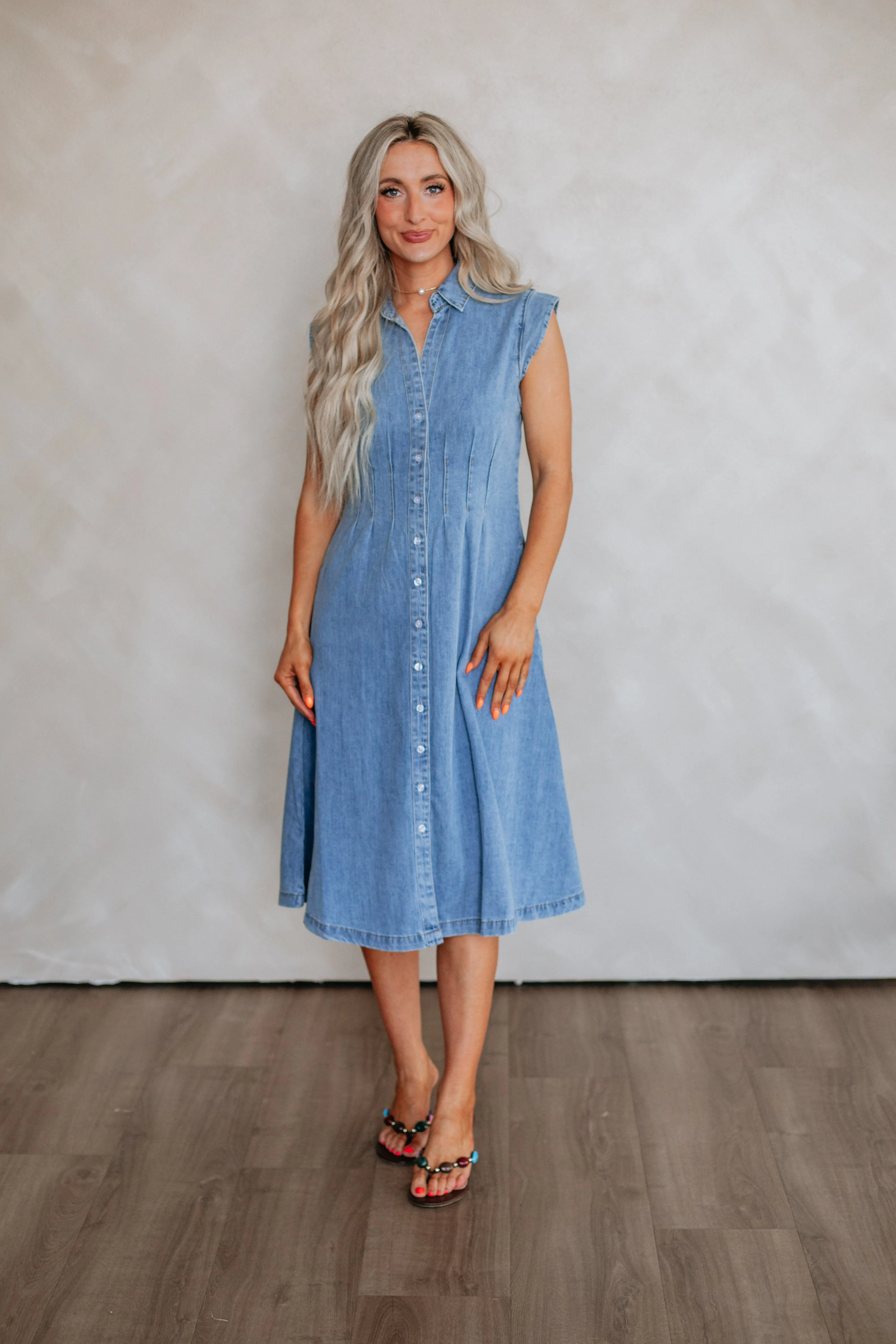 Apryl Denim Dress Ruby Shine