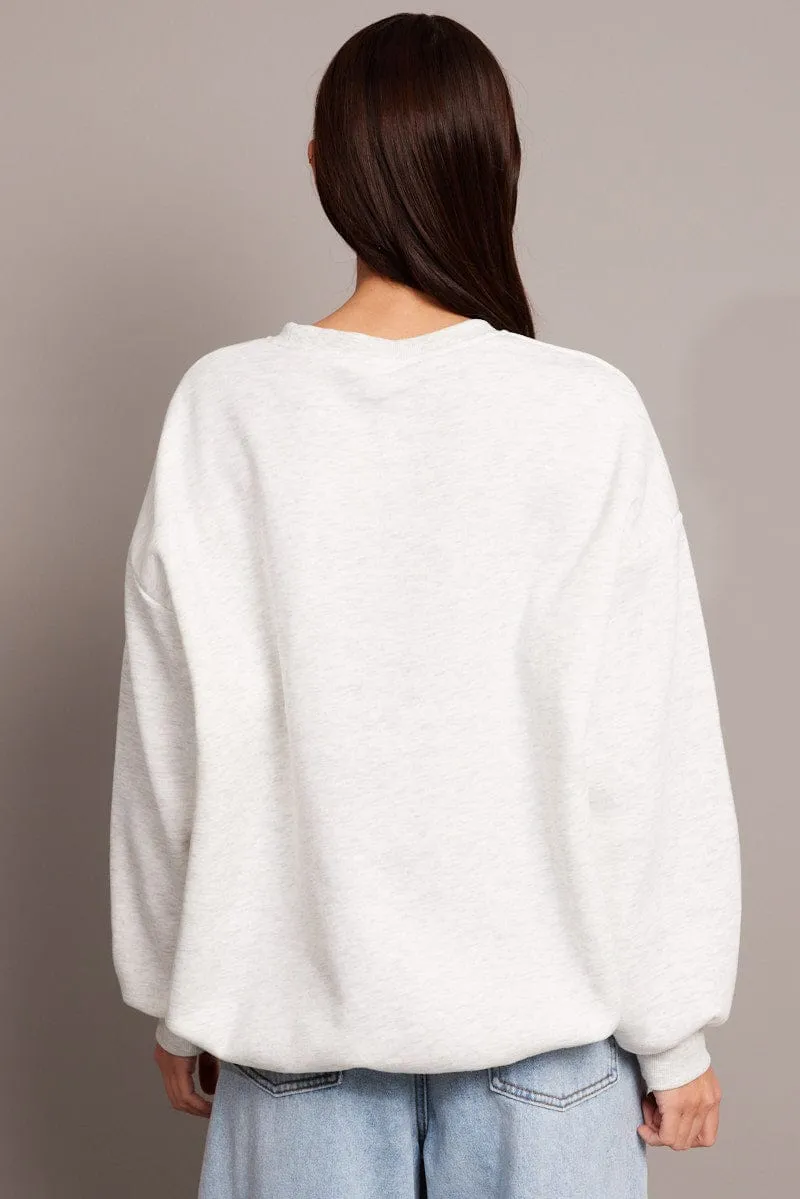 Essentials Wear Winter Wear Grey Graphic Sweater Long Sleeve