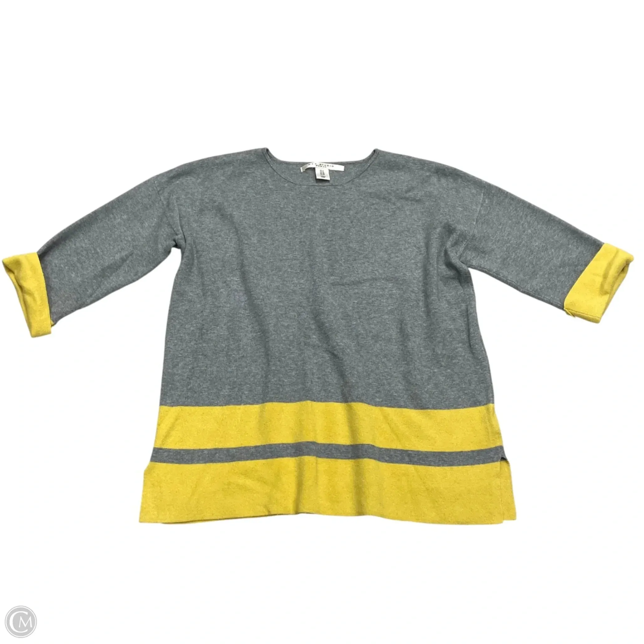 Light Jacket LightweightInsulation Sweatshirt Collar By Max Studio In Tan & Yellow, Size: 1x