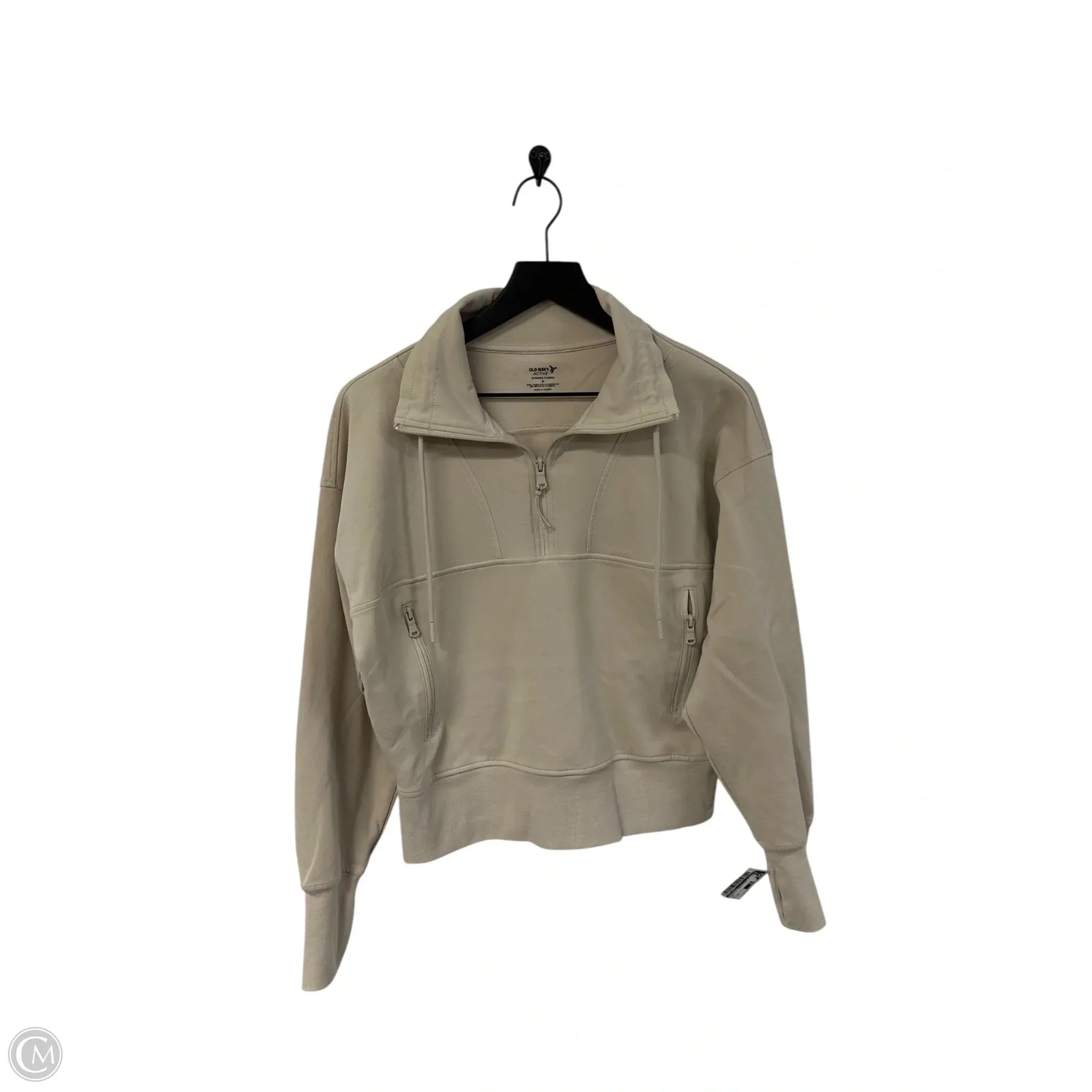 VersatileStyle Athletic Sweatshirt Collar By Old Navy In Tan, Size: M