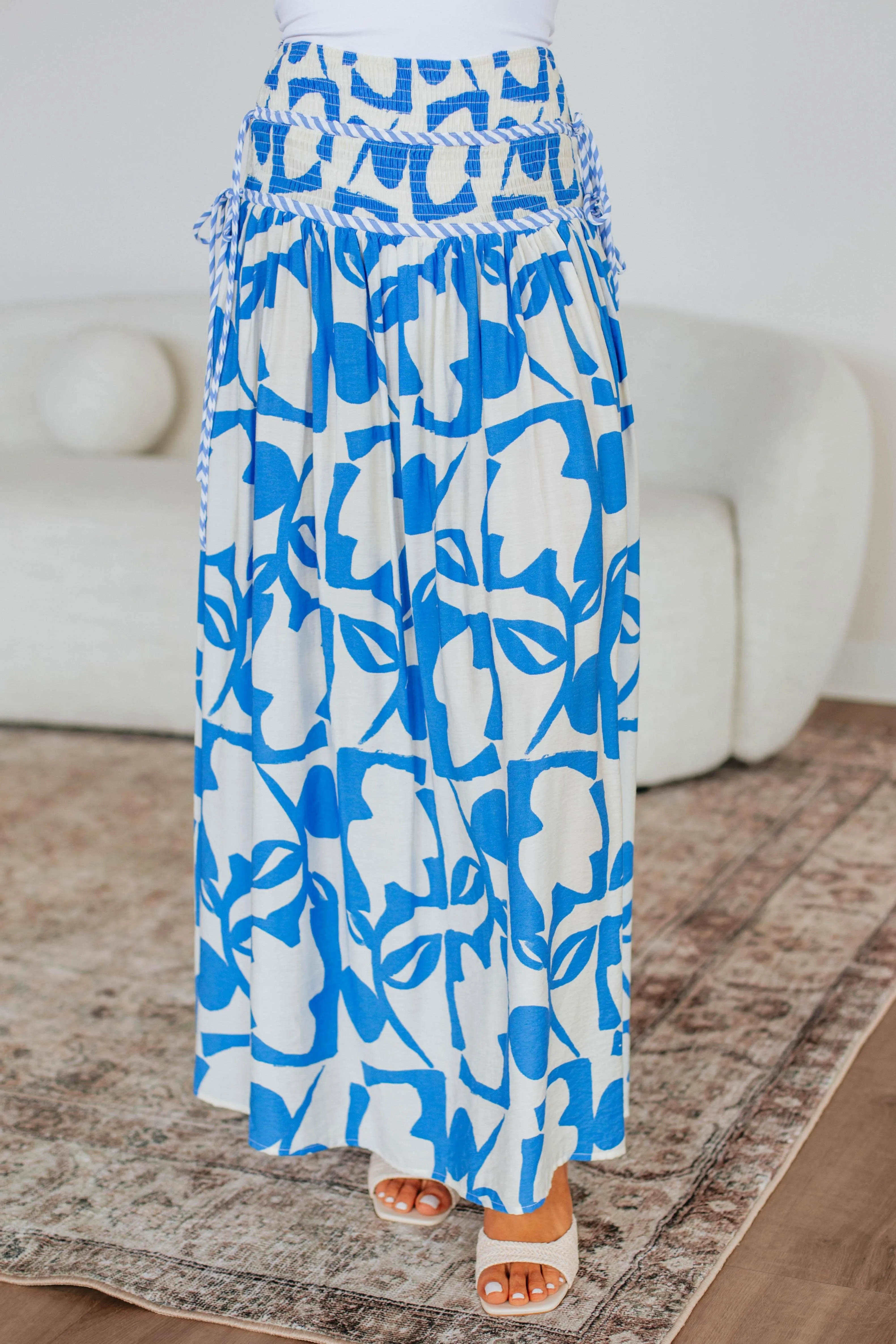 Exclusive Drop high contrast Ambria Maxi Skirt - Ocean Mix