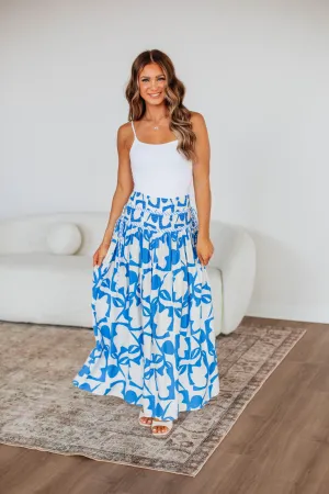 Non Irritating Edges Visual Outfit Ambria Maxi Skirt - Ocean Mix