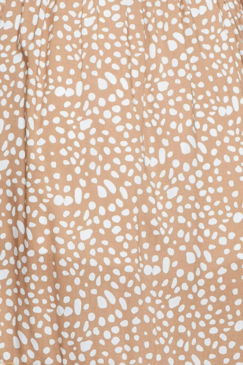 Classic Smart Vintage-inspired knee-length piece Geo Print Midi Dress Short Sleeve