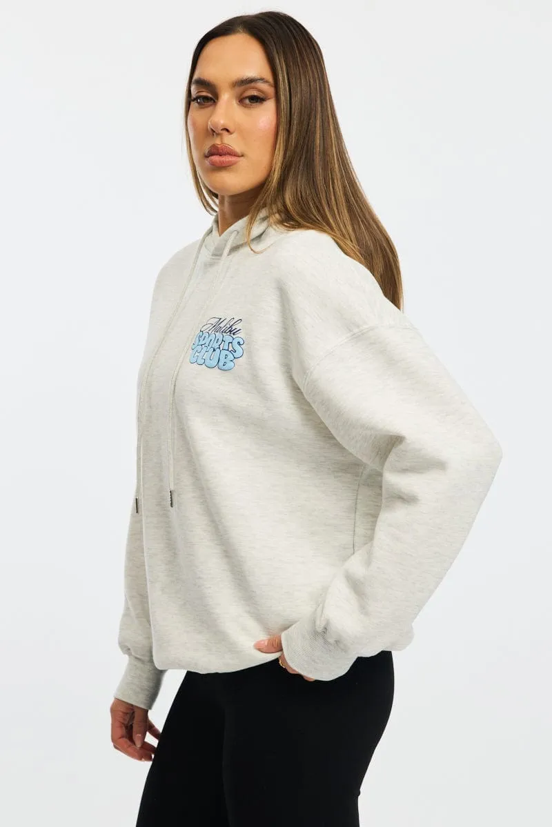 nautical print product birthday allure Grey Graphic Hoodie Long Sleeve