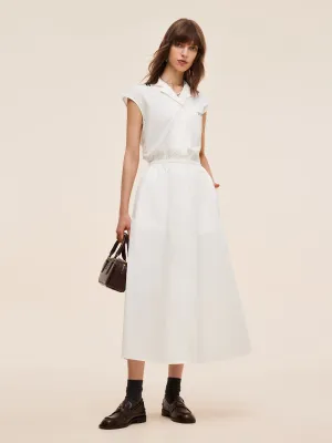 Cap Sleeve Women Gathered Waist Maxi Dress QuickDryingTech ComfortStretch