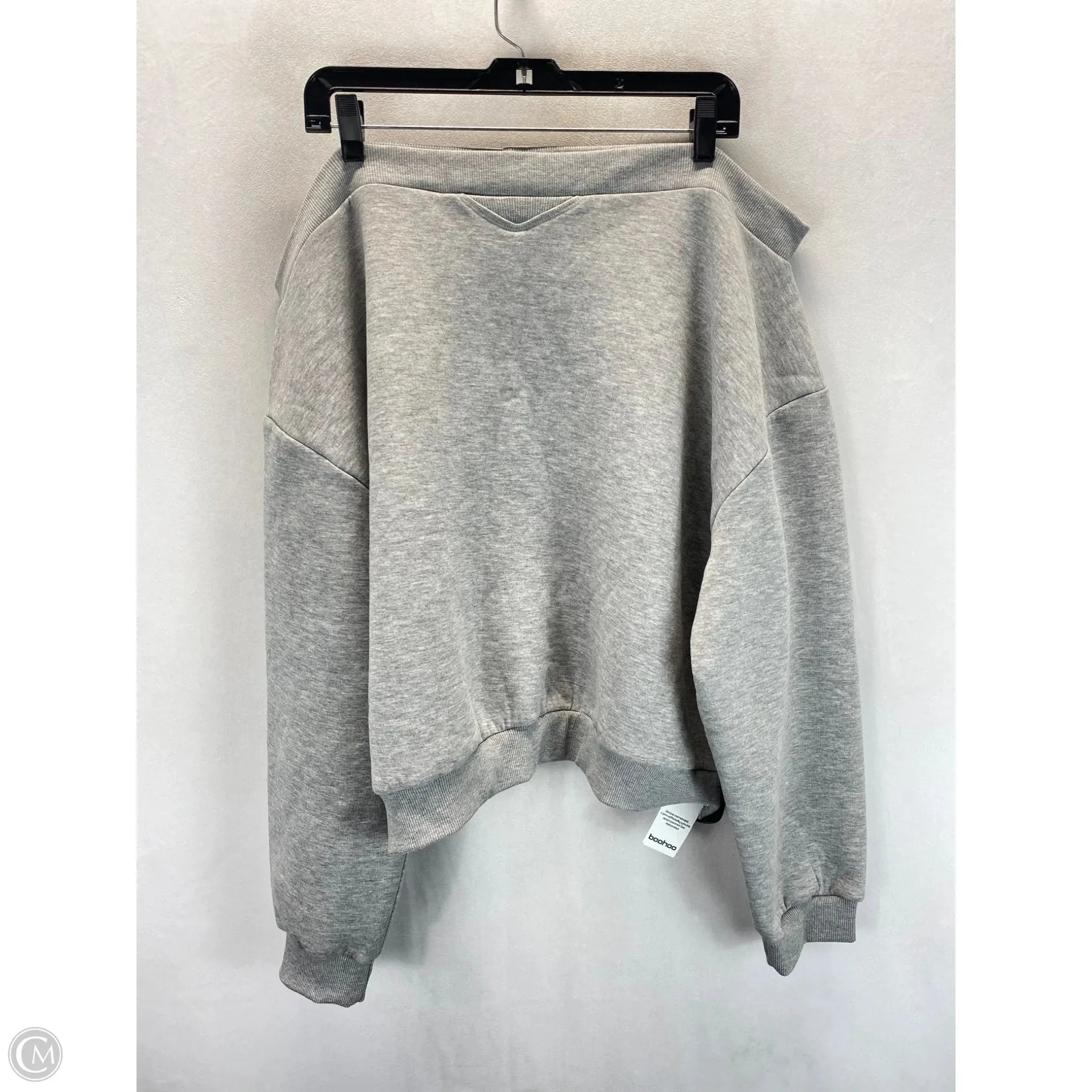 Reinforced Stitching EasyCareMaterial Sweatshirt Crewneck By Boohoo Boutique In Grey, Size: L