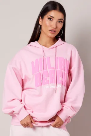 Graduation wear Pink Graphic Hoodie Sweater Long Sleeve