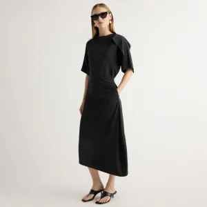 Rita Asymmetric-Hem Shirred Skirt Heritage Inspired