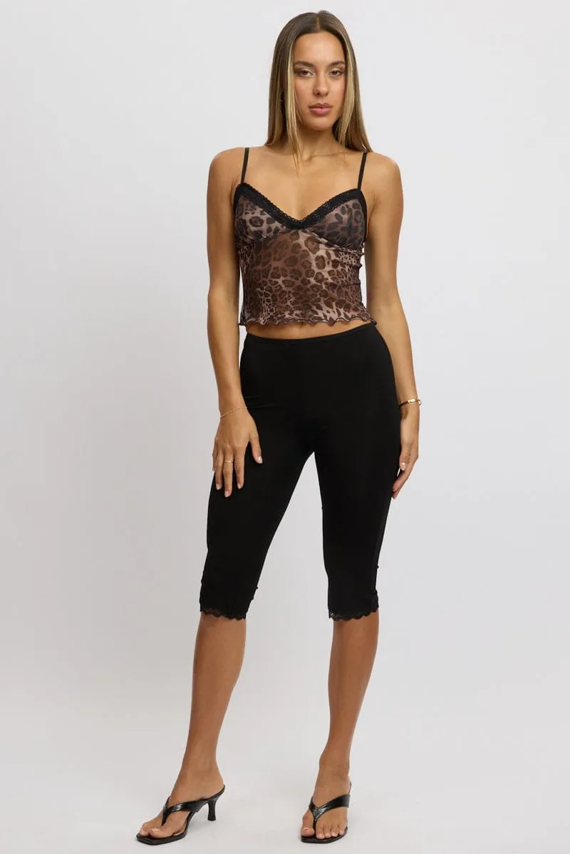 Urban Edge Black Capri Pants Lace Trim