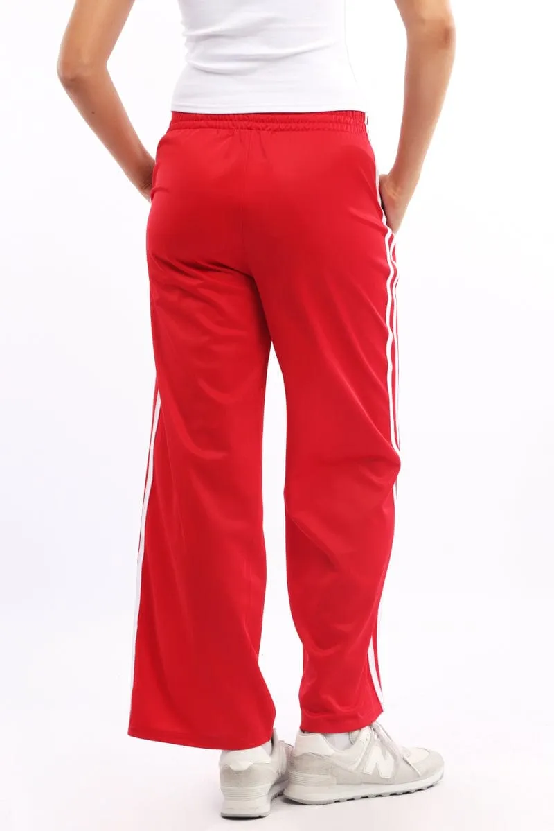 Red Track Pants Side Stripe Modern Relaxed Eco Friendly Dye