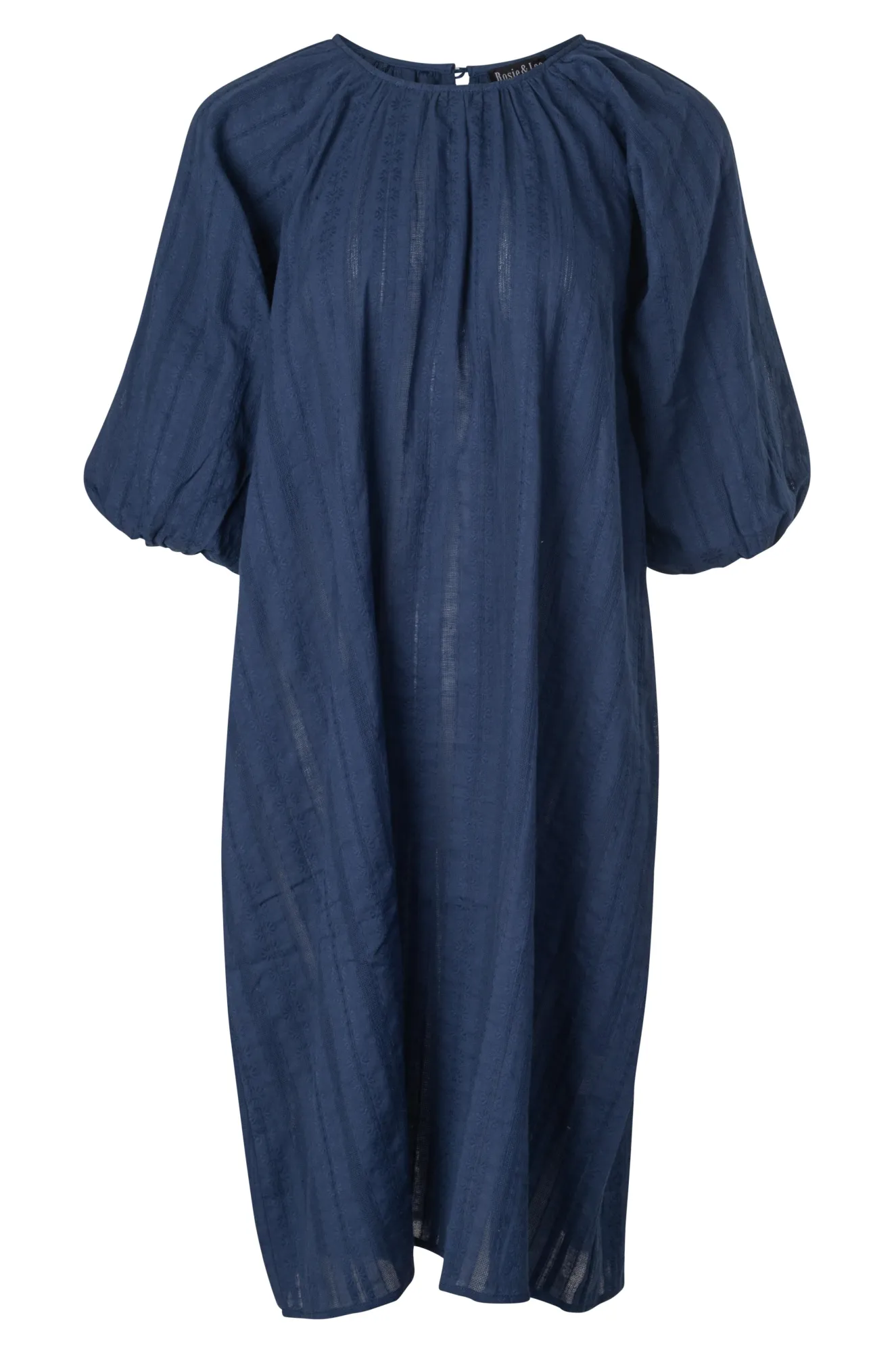 Soft Blouse 100% Cotton Floral Stripe Dress | NAVY | 6117A1