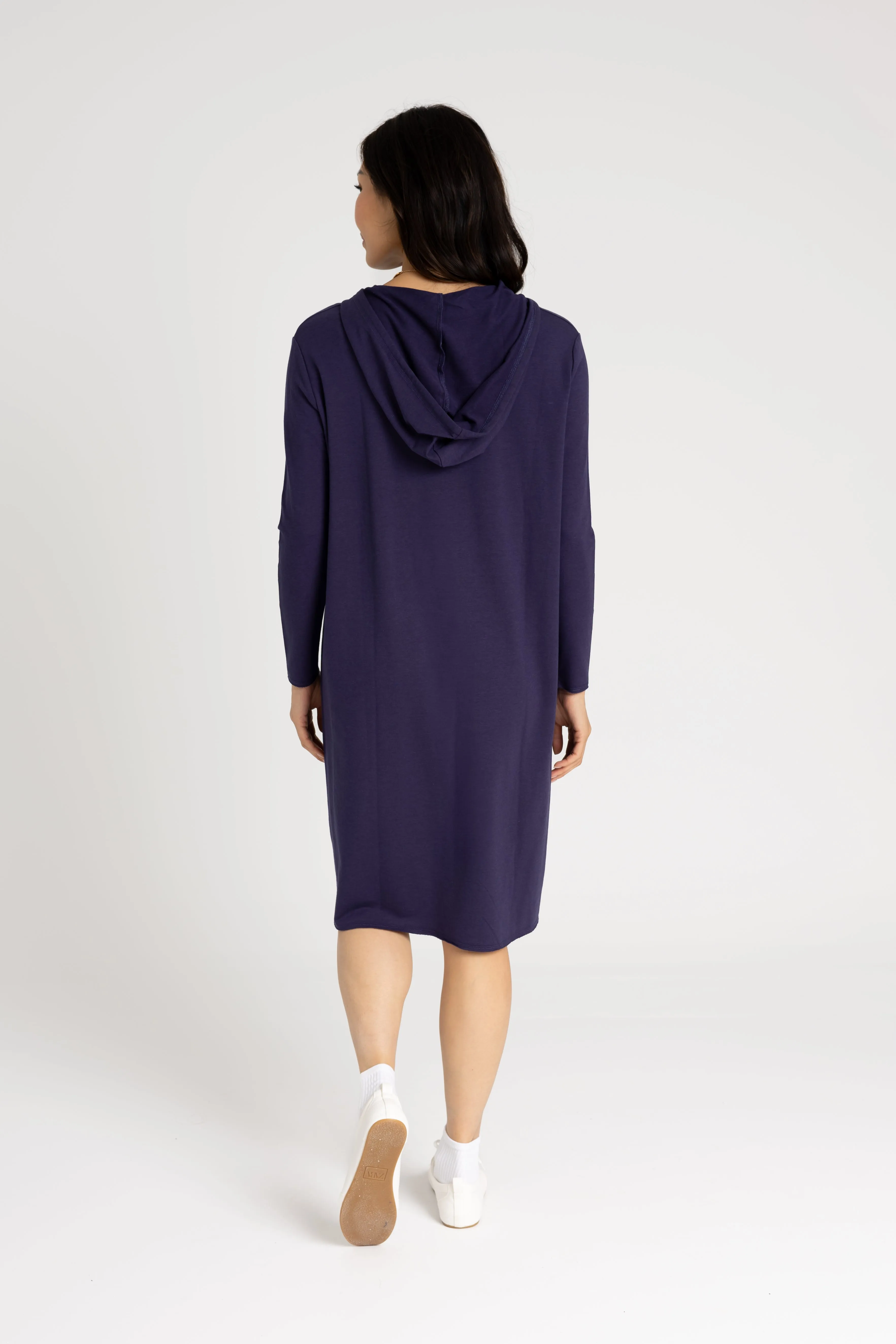 Red Flash Navy Drawstring Hoodie Dress