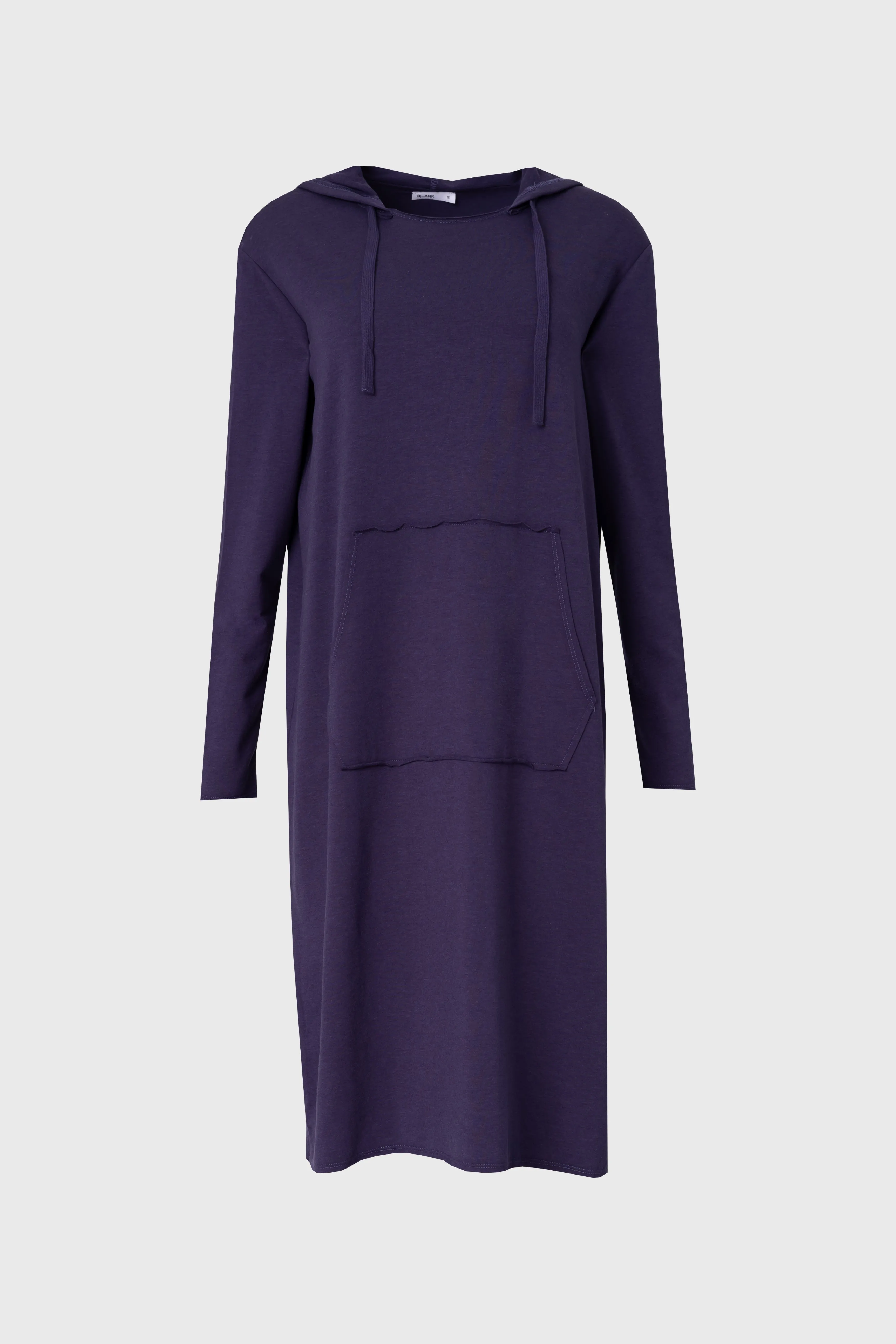 Navy Drawstring Hoodie Dress Opaque Core Formal Attire