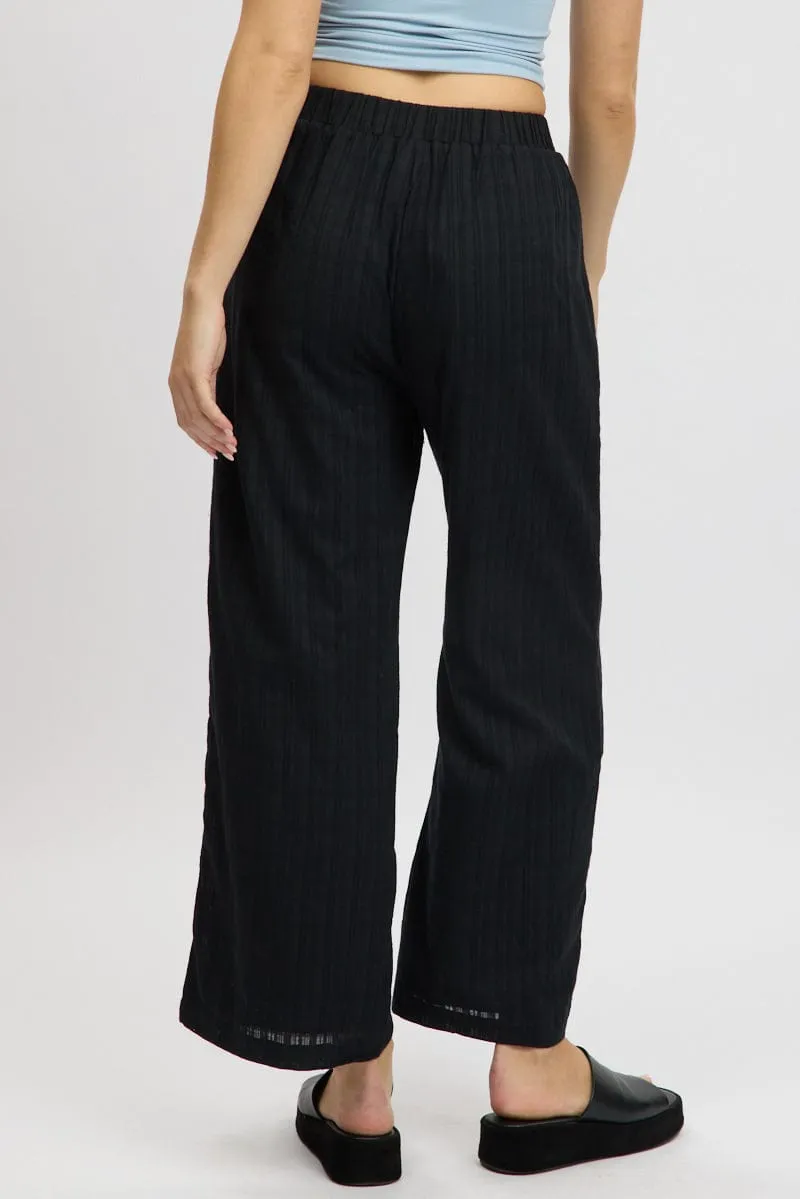 NonRestrictiveCut Black Wide Leg Pants Elasticated Waist