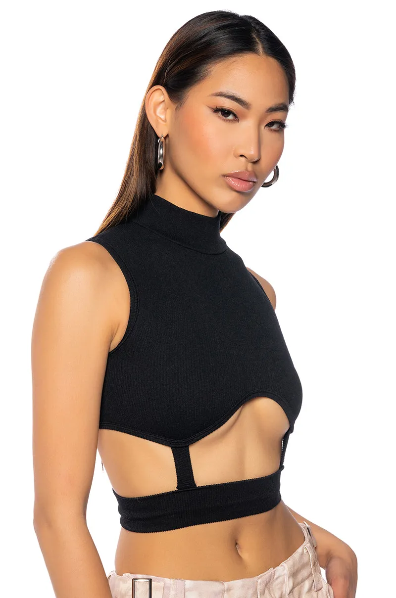 DELILAH MOCK NECK TOP Low Profile Seam Build