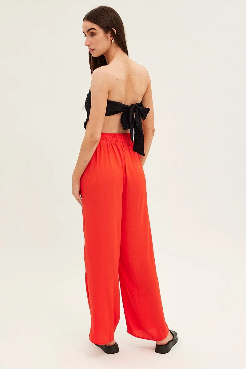 UVProtectionCoating Sleek Style Orange Full Length Fluid Pant
