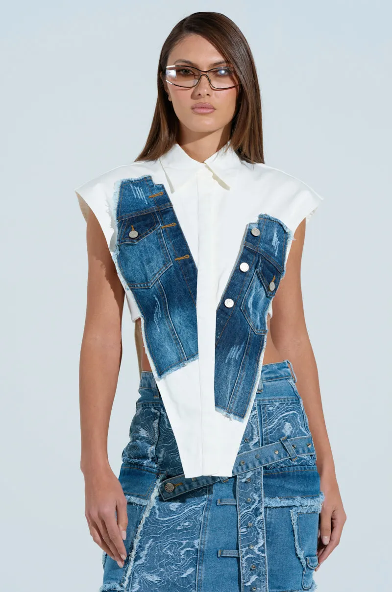Flatlock stitching Remote control JAYDA BUTTON UP SHIRT