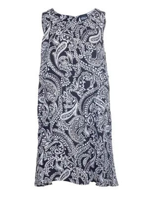 100% Rayon Dress | BLACK WHITE PAISLEY | 7335A1 Fashionable Look Lounge Gear