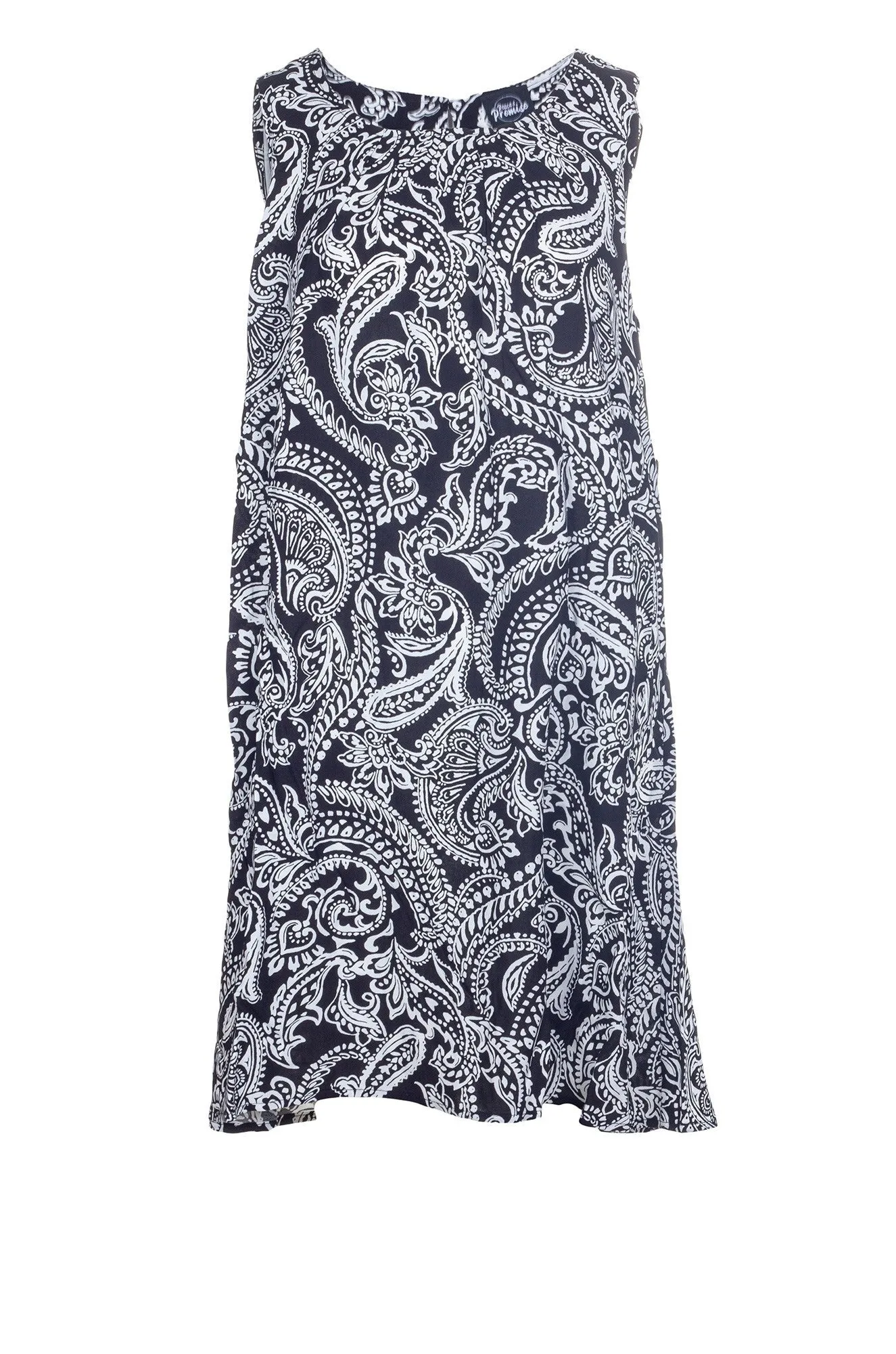 Everyday Look Stylish Jumper 100% Rayon Dress | BLACK WHITE PAISLEY | 7335A1