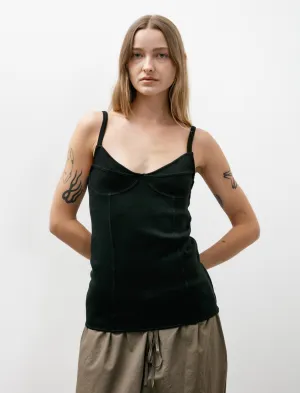 Cami Tank Washed Black Athletic Rib EcoFriendly Textiles