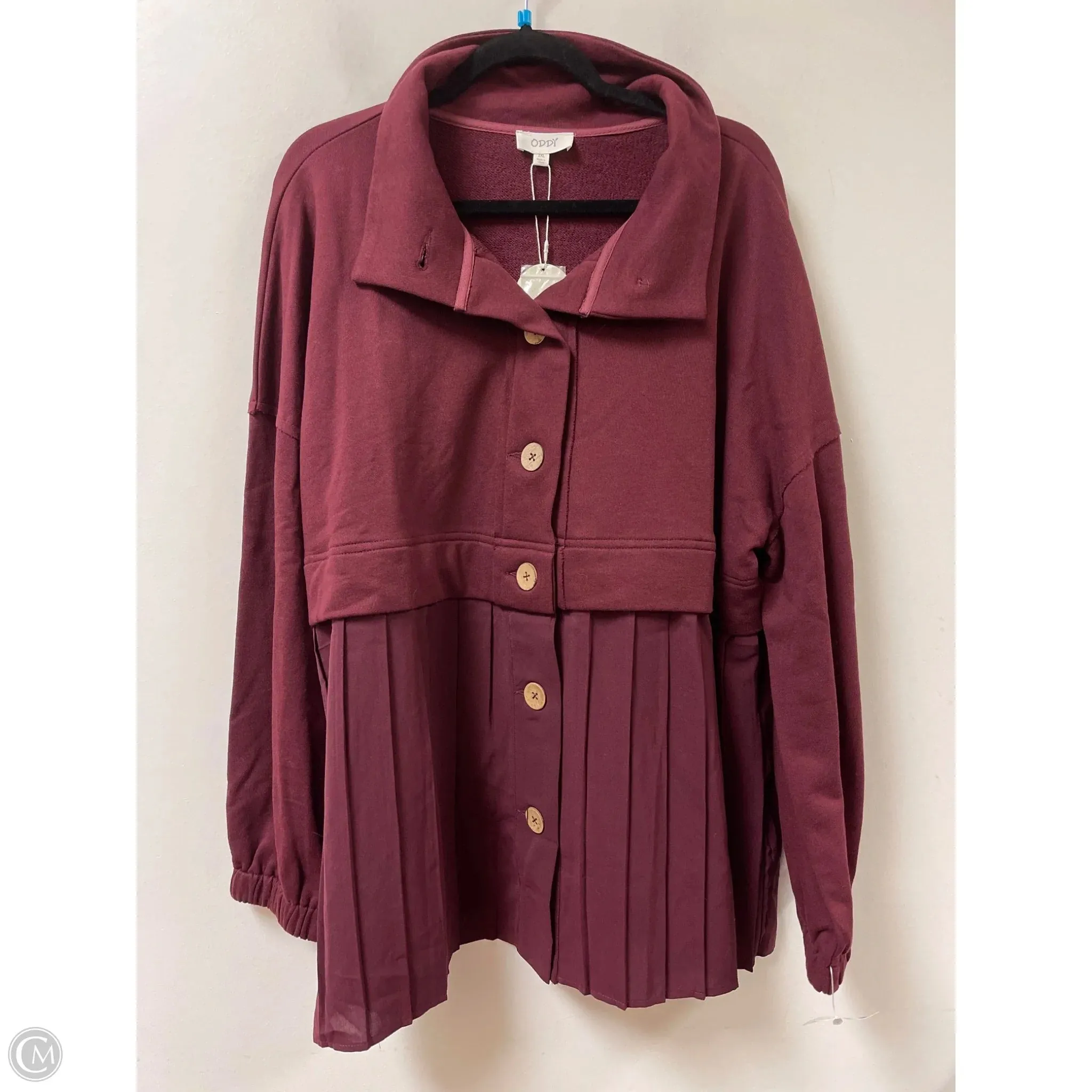 Sweatshirt Collar By Oddi In Red, Size: 2x Fashionable Skirt