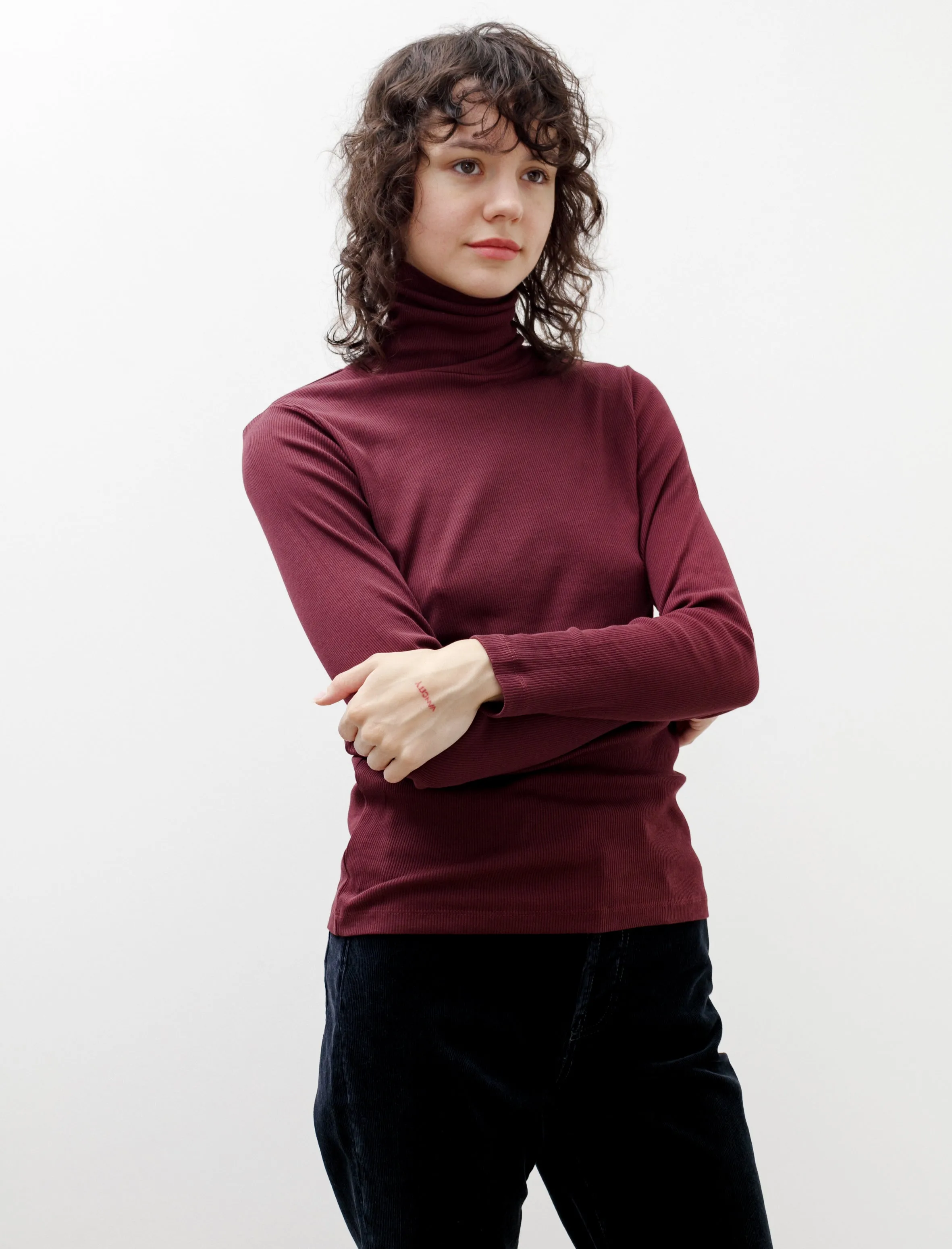 Long Sleeve High Neck T-Shirt Port Pure Tone