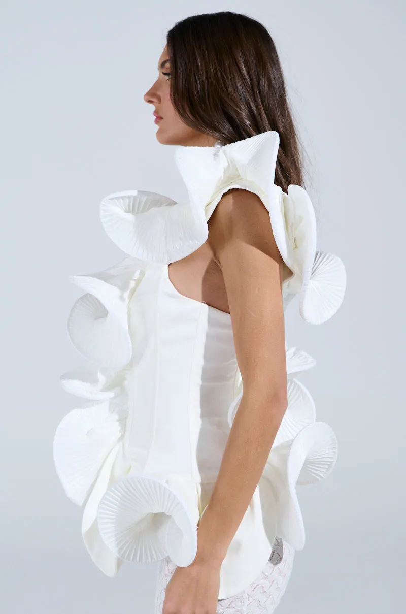 Exclusive CASCADING RUFFLE BLOUSE