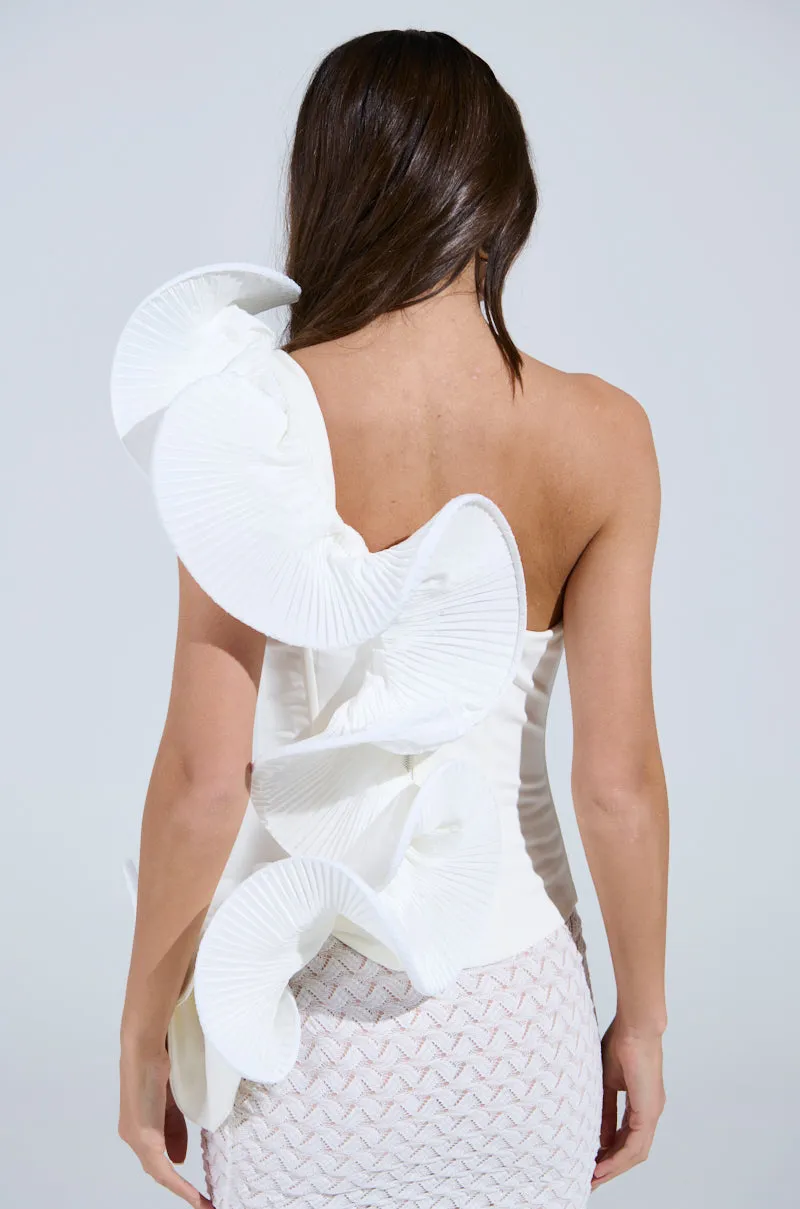 well - crafted CASCADING RUFFLE BLOUSE