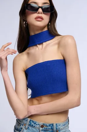 DOLLED UP KNIT BANDEAU TOP IN BLUE Layer Smooth