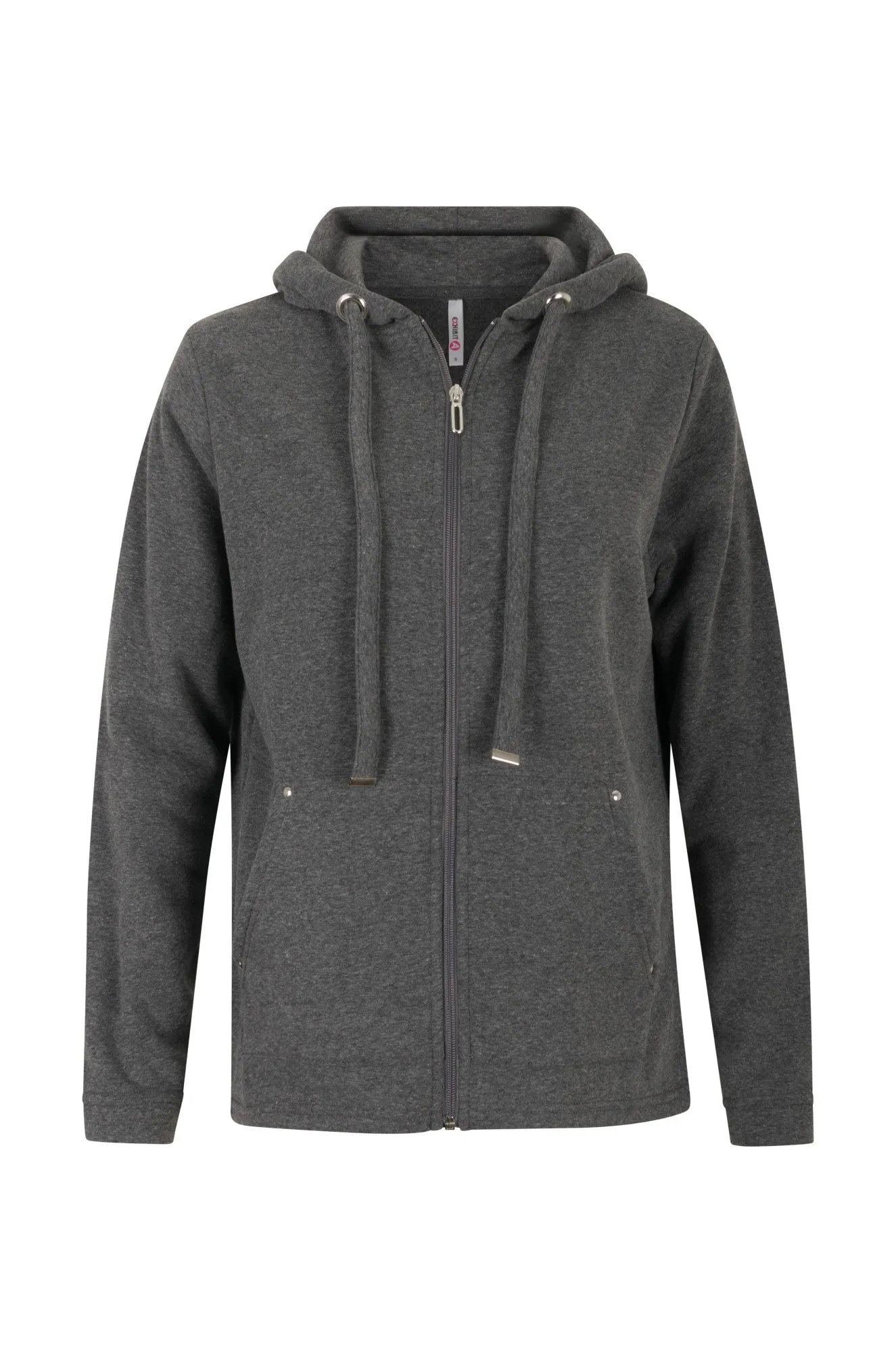 Simple Layer Brushed Fleece Jacket with hood | CHARCOAL | 2253B1