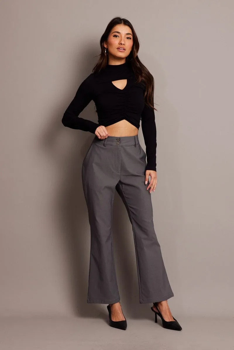 Grey Slim Pants High Rise ReinforcedKnees Outdoor Ready