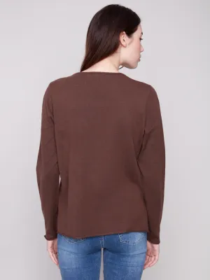 Winter Style Must-Have Basic V-Neck Sweater - Heather Mocha