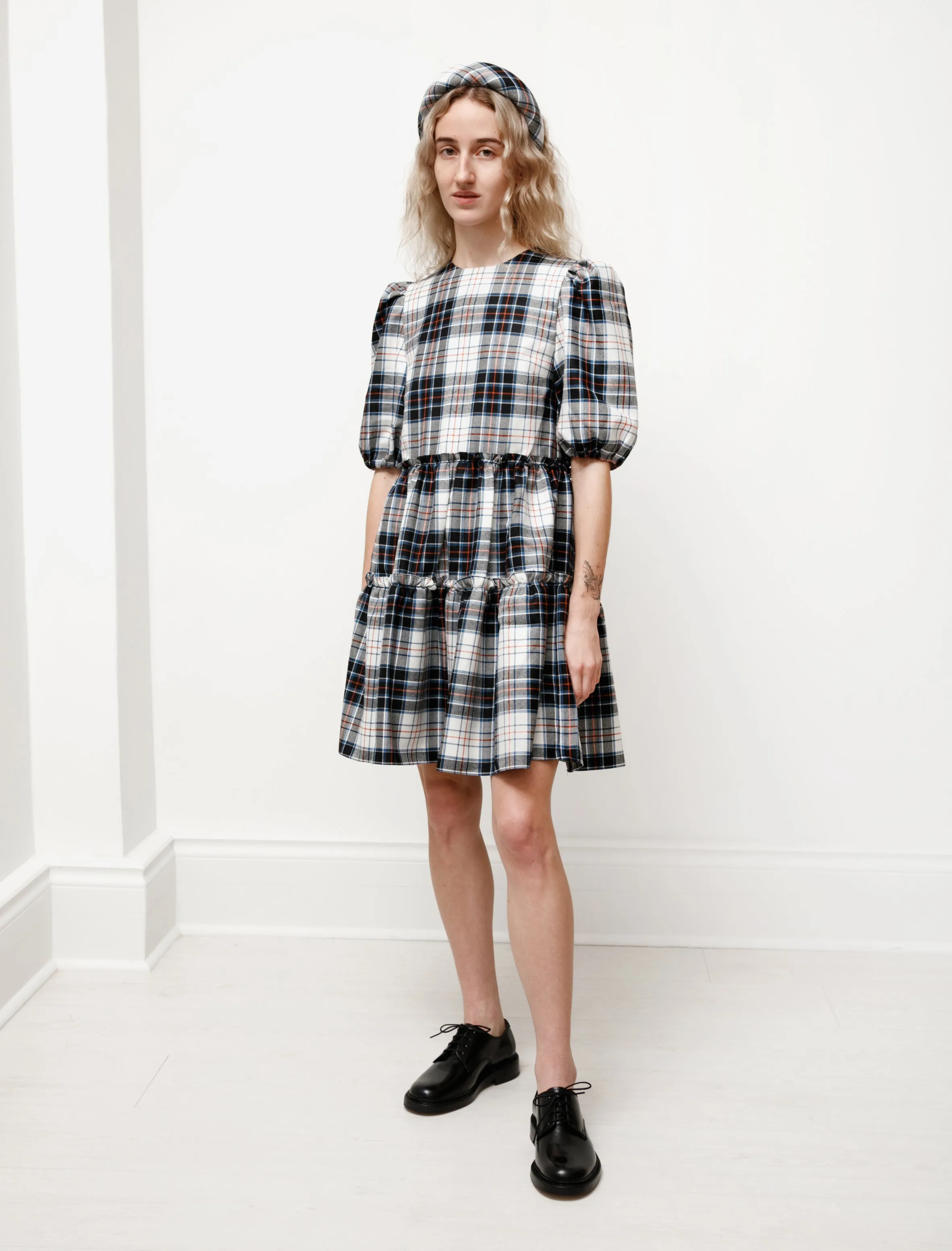 Ergonomic Pattern Smith Plaid Dress Cream/Multi